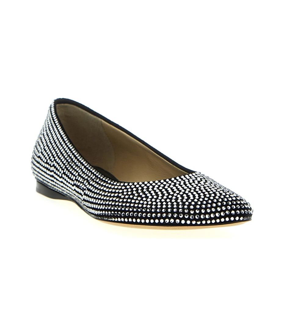 バレエシューズ LOEWE EMBELLISHED SUEDE TOY BALLERINAS Toy ankle strap ballerina in rhinestone-embellished suede