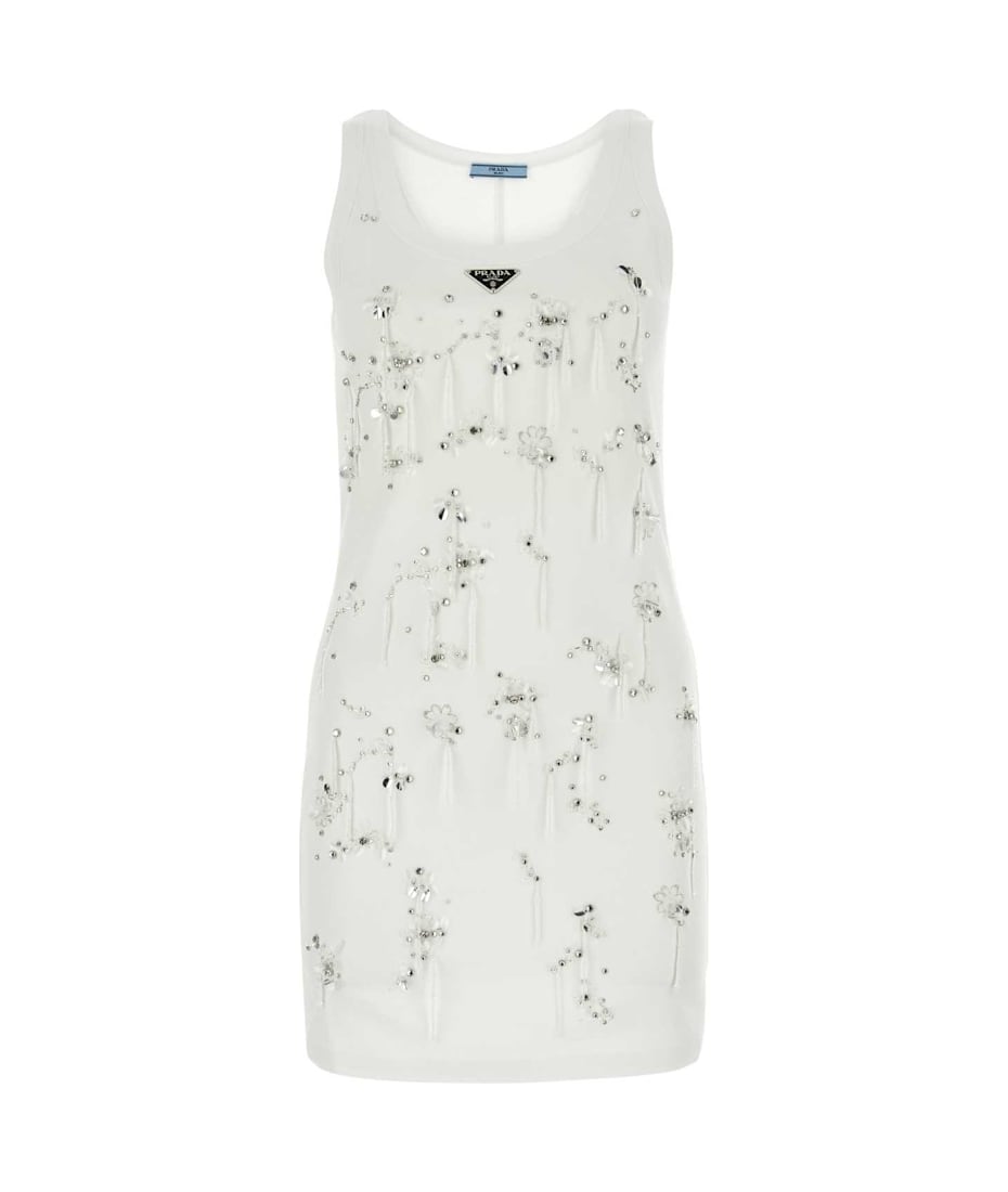 ワンピース Prada White Cotton Reversibile Mini Dress 0400024198509_WHITE?wid=600&