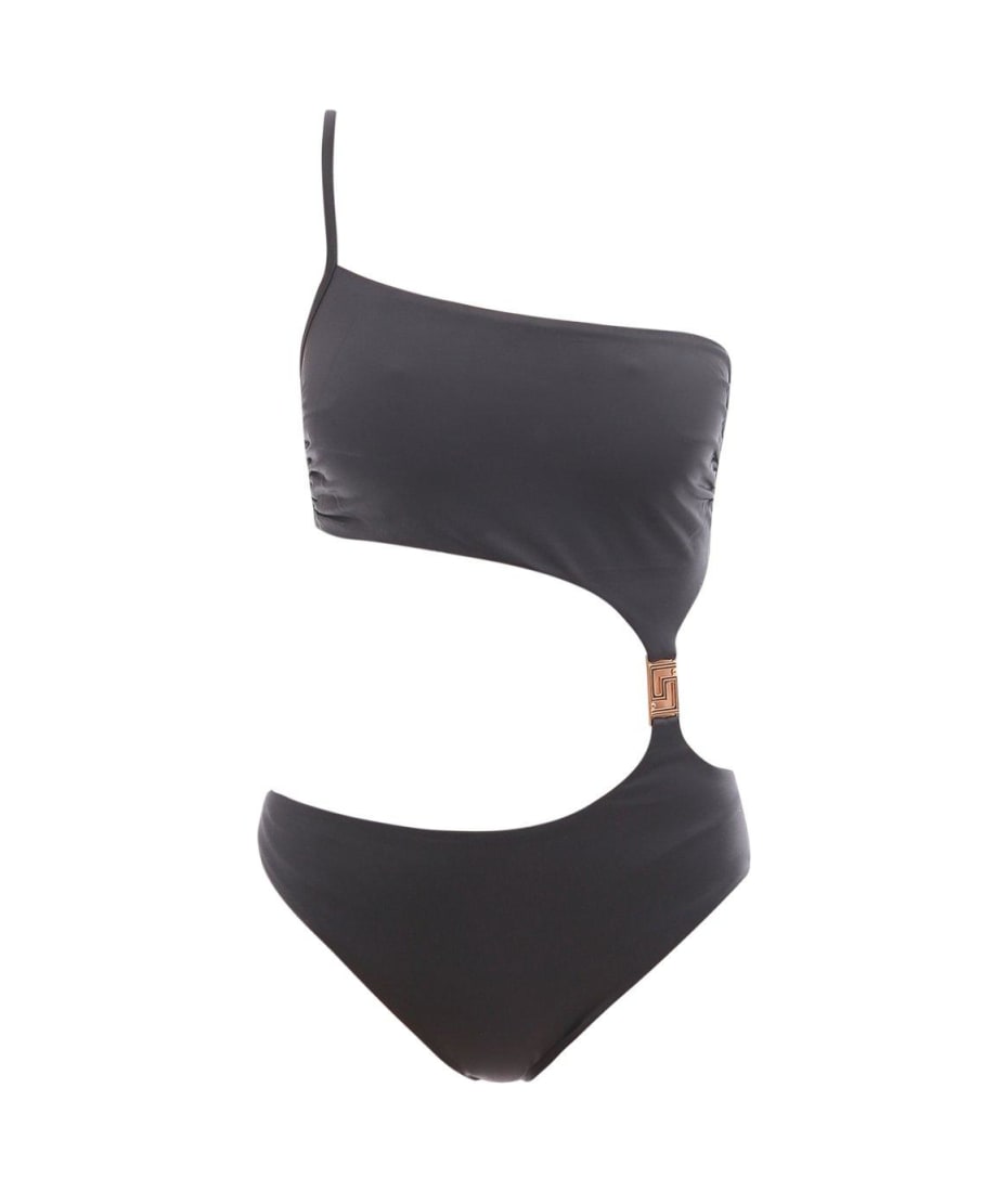 【送料&関税込】Versace Cut-out One-shoulder Swimsuit VERSACE One-shoulder cutout swimsuit | NET-A-PORTER