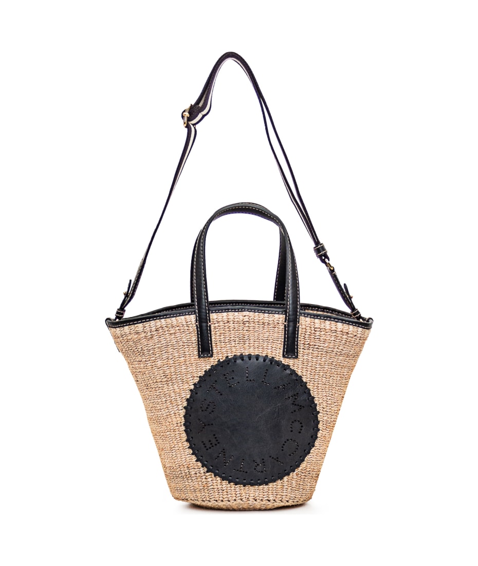 Stella McCartney Raffia Shoulder Bag With Logo. | italist