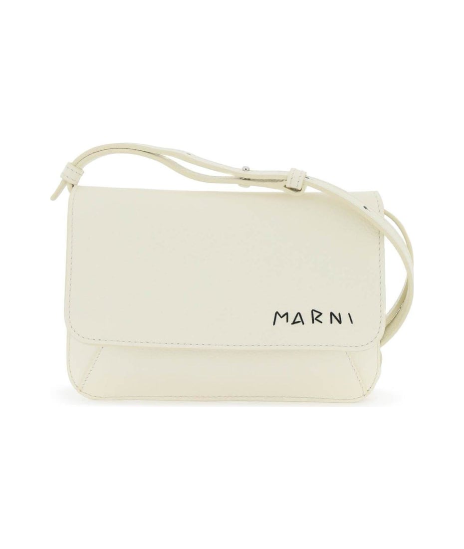 Marni Logo Embroidered Foldover Top Shoulder Bag | italist