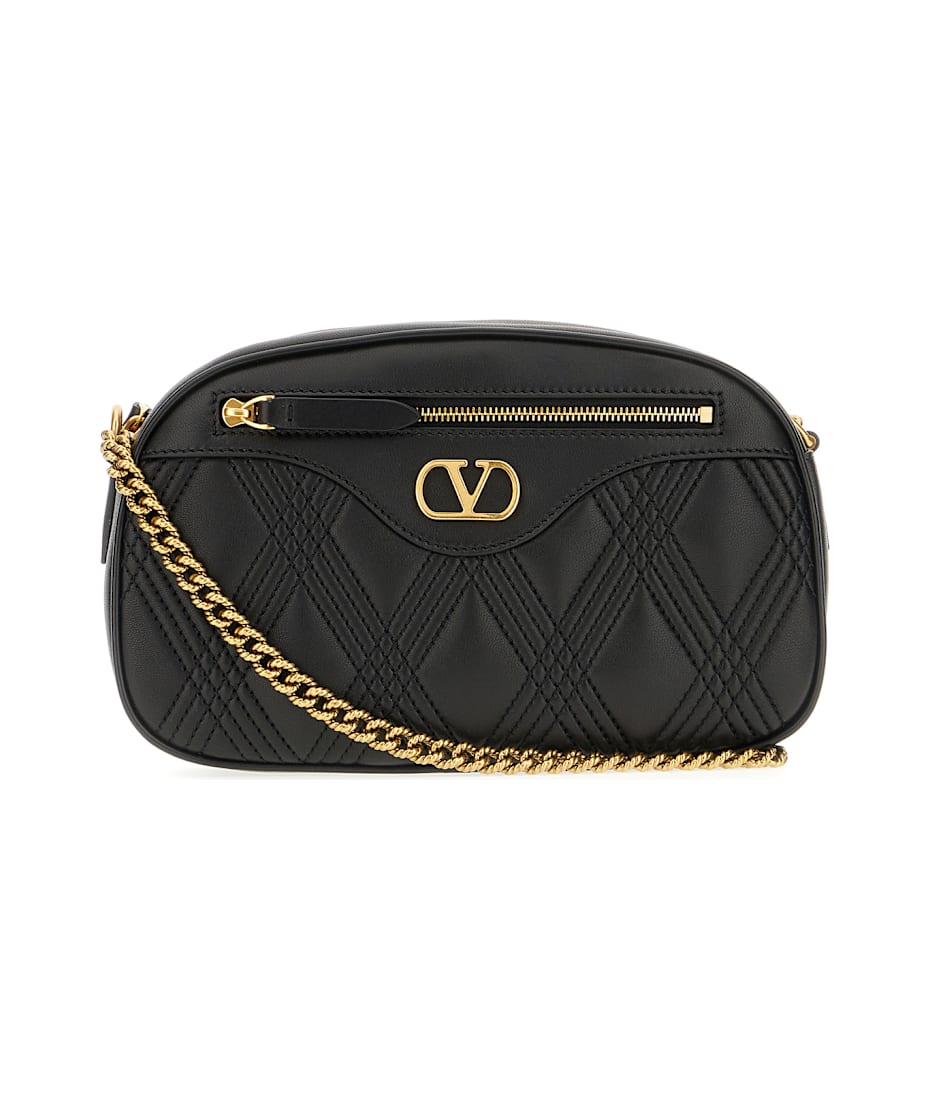 Valentino Garavani Black Nappa Leather Quiltie 67 Crossbody