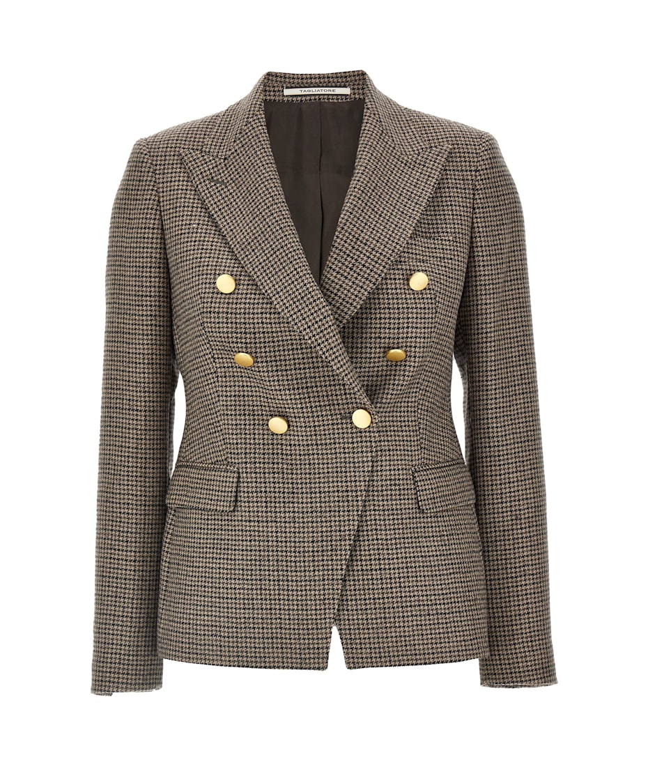 ジャケット TAGLIATORE ALICYA DOUBLE-BREASTED JACKET IN BOUCL Alicya Double-Breasted Plaid Blazer by Tagliatore | Andrews