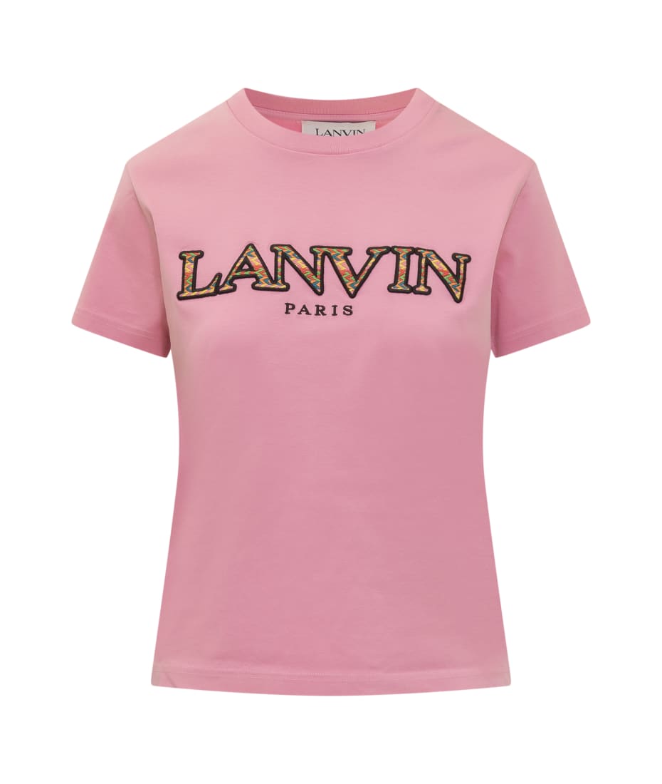 Lanvin Crew-Neck T-Shirt with 'curb' Logo Embroidery White / S