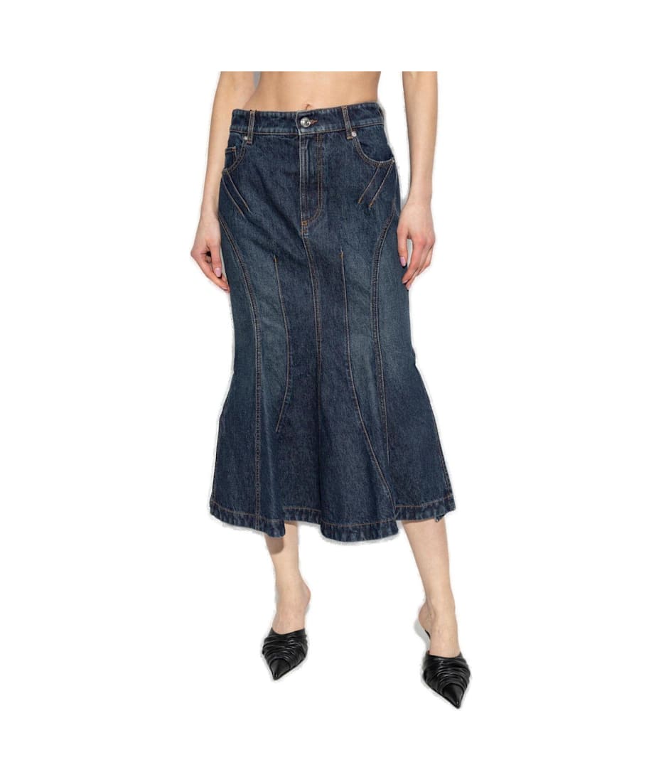 【送料&関税込】SportMax Casa Flared Denim Midi Skirt SportMax Casa Flared Denim Midi Skirt | italist