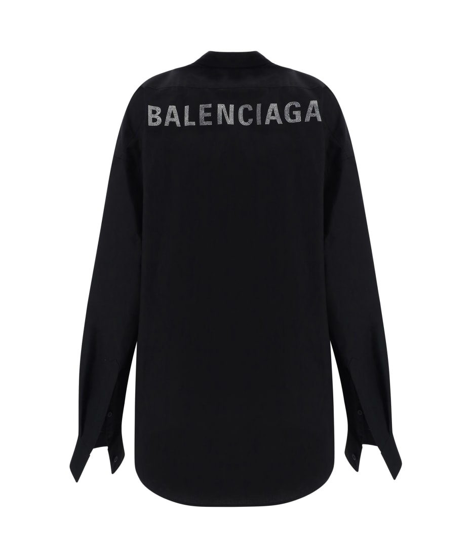 Balenciaga Rhinestone Logo Shirt | italist