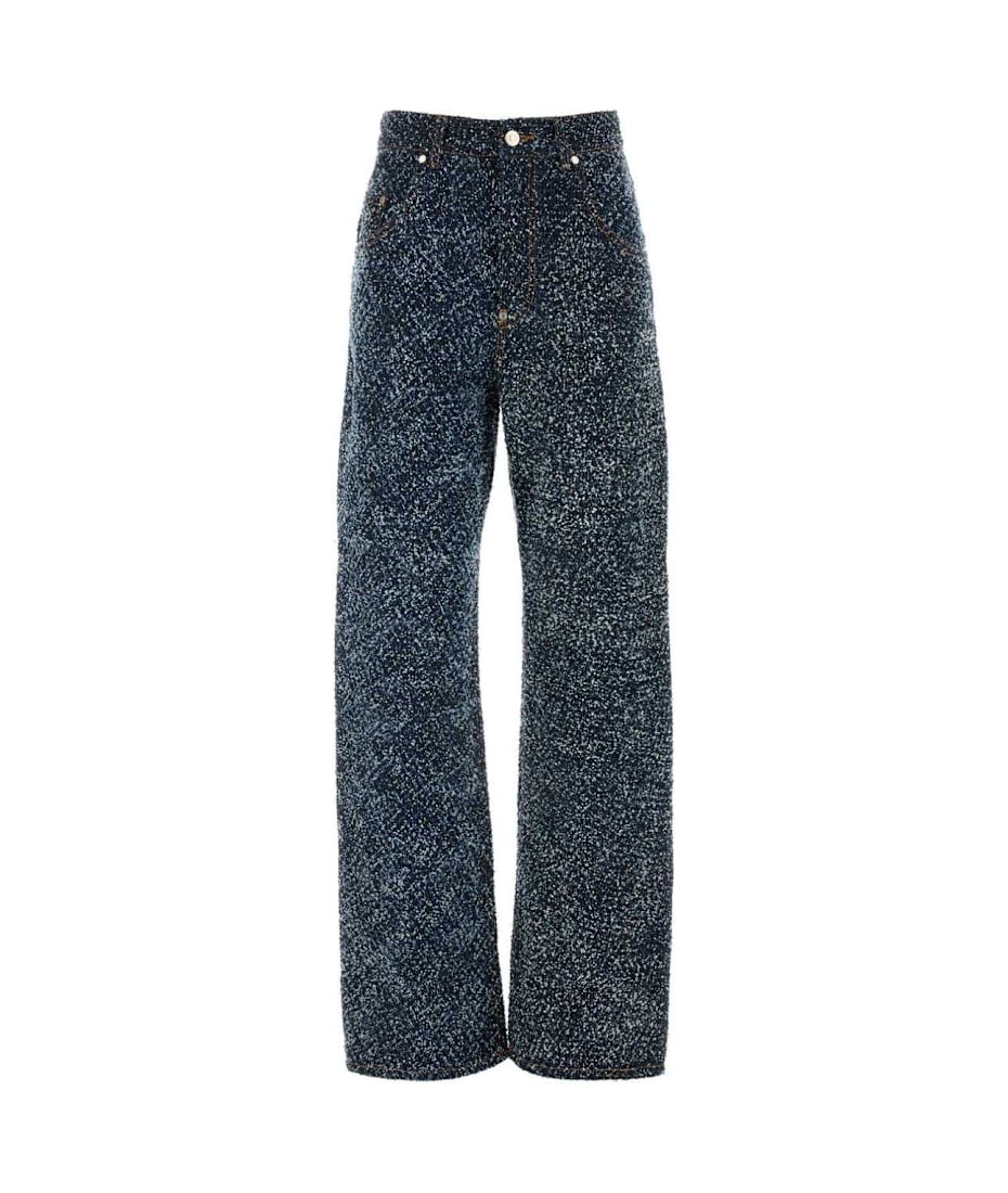 【送料&関税込】Stella McCartney High-waist Denim BouclAC Je STELLA MCCARTNEY Denim-bouclé high-rise straight-leg jeans