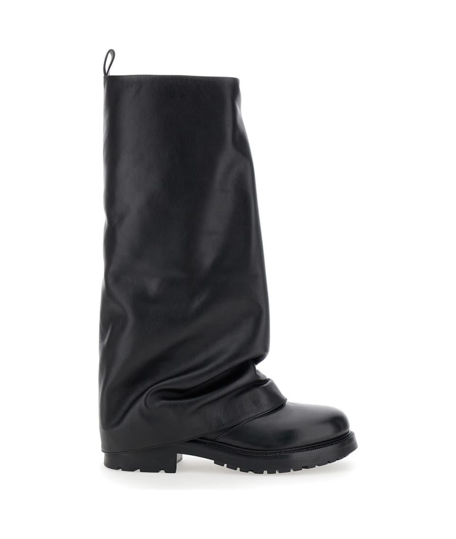 ロングブーツ Strategia 'Ranger' Black Leather Boots Woman Strategia 'ranger' Black Leather Boots Woman | italist