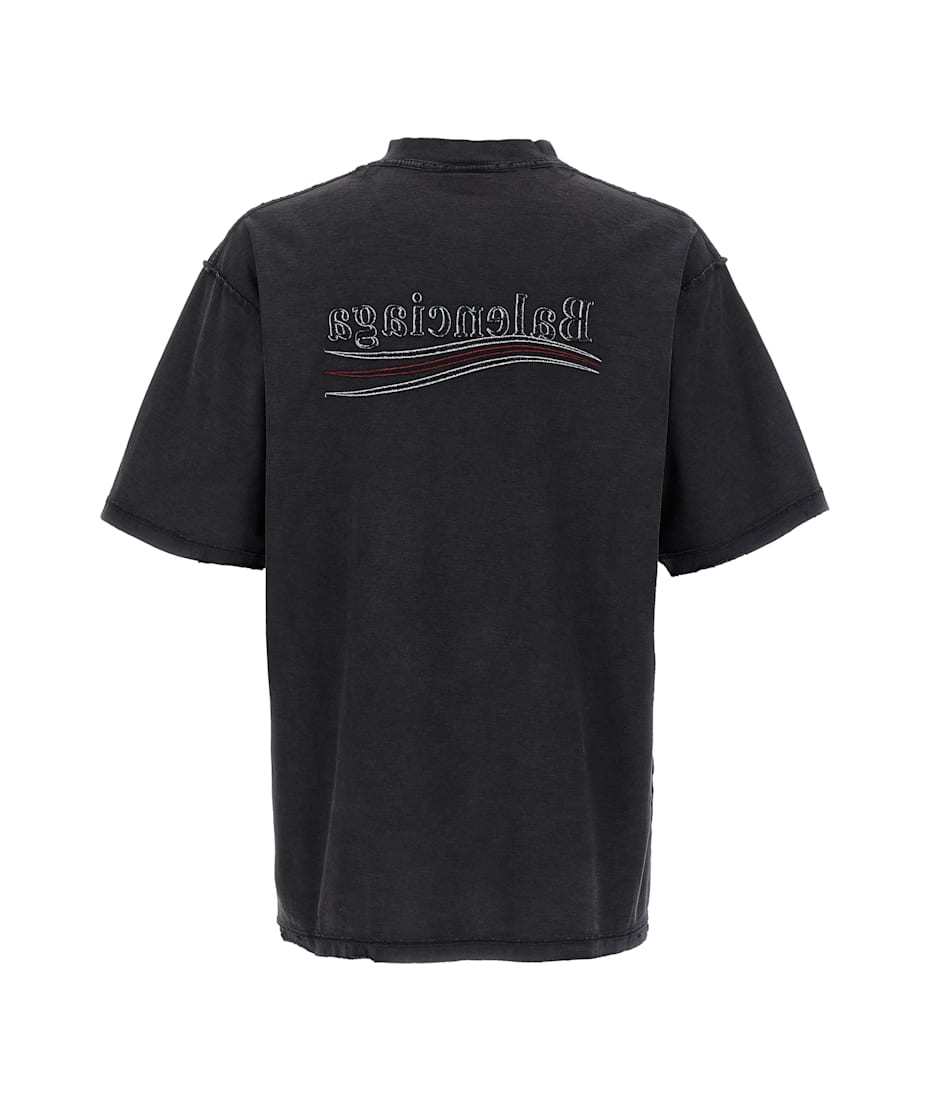 送料込+BALENCIAGA+Political Campaign Inside-out Tシャツ Political Campaign Inside-out T-shirt Large Fit in Black