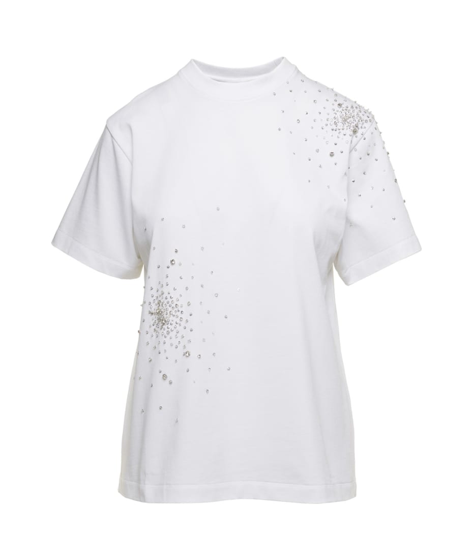 Des Phemmes Splash Embroidery T Shirt - White