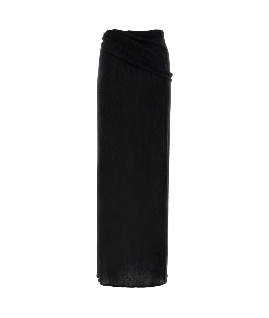 Magda Butrym Black Stretch Lyocell Blend Skirt - BLACK