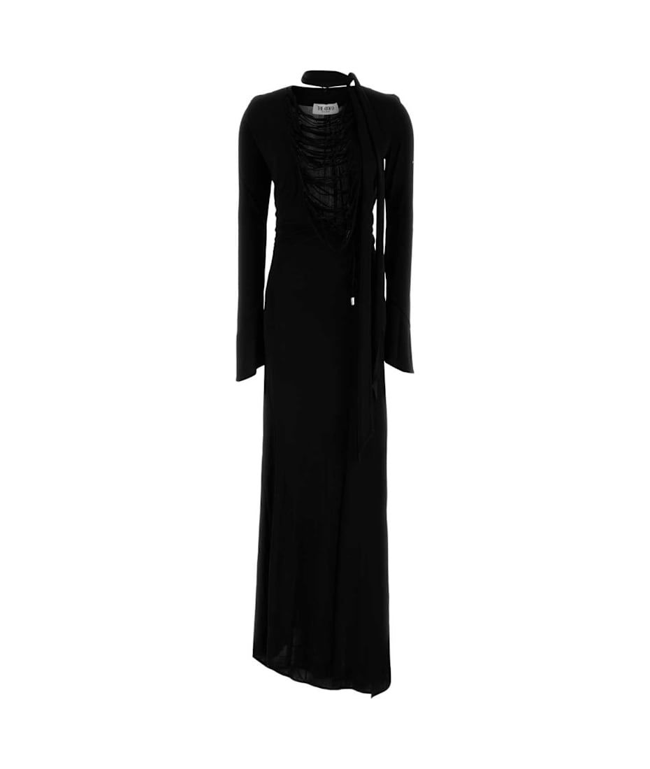 ワンピース THE ATTICO Black crepe long dress (251WCW00243VVV105AA 100) The Attico Black Crepe Long Dress | italist