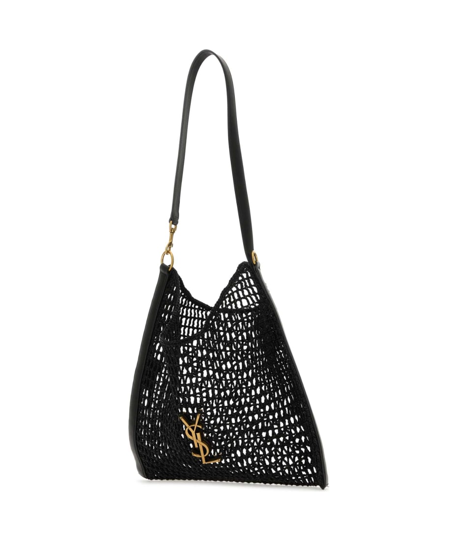 【関税&送料込】Saint Laurent Black Raffia Saint Laurent Sho Saint Laurent - Black Raffia Shopping Tote | Mitchell Stores