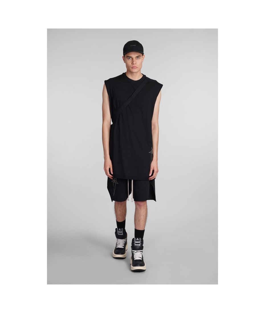 Rick Owens x Champion Beveled Pods Shorts In Black Cotton