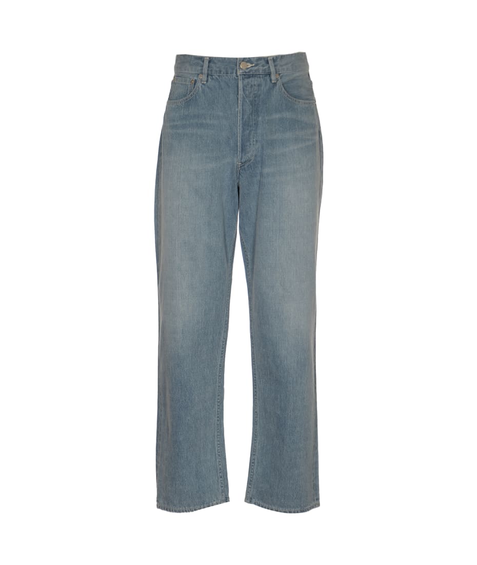 Auralee Selvedge Faded Light Denim Wide Jeans | italist