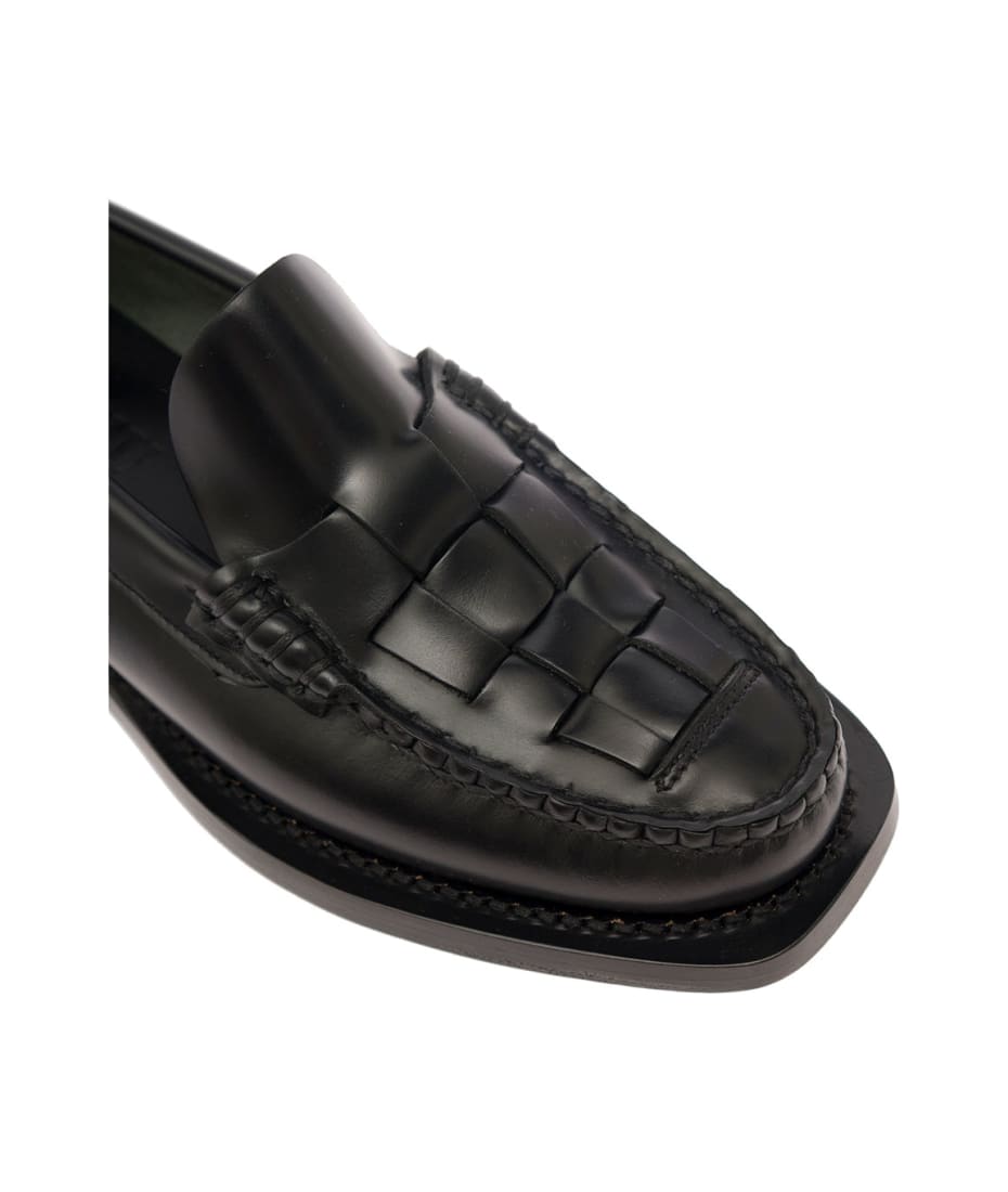 Hereu 'nombela' Black Loafers In Handwoven Leather Woman - Black