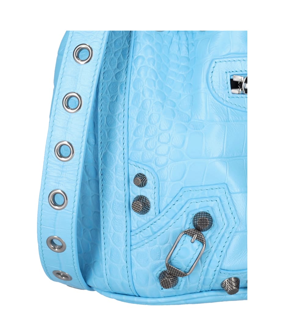 Balenciaga Light-blue Leather Le Cagole Xs Bucket Bag