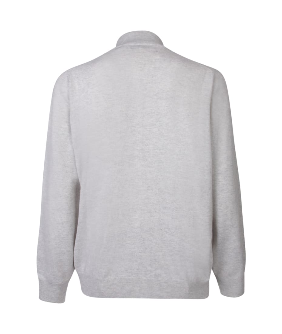 Brunello Cucinelli Grey Cashmere Full Zip Cardigan | italist