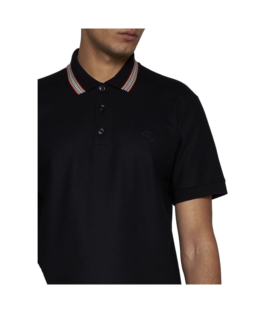 Tシャツ・カットソー Burberry FW24 Black piquet polo shirt (8084017 A1189) Burberry Black Piquet Polo Shirt | italist