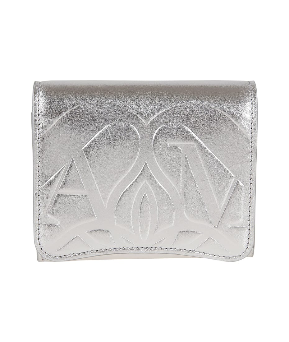 Alexander McQueen Tri-fold Wallet - Light Silver