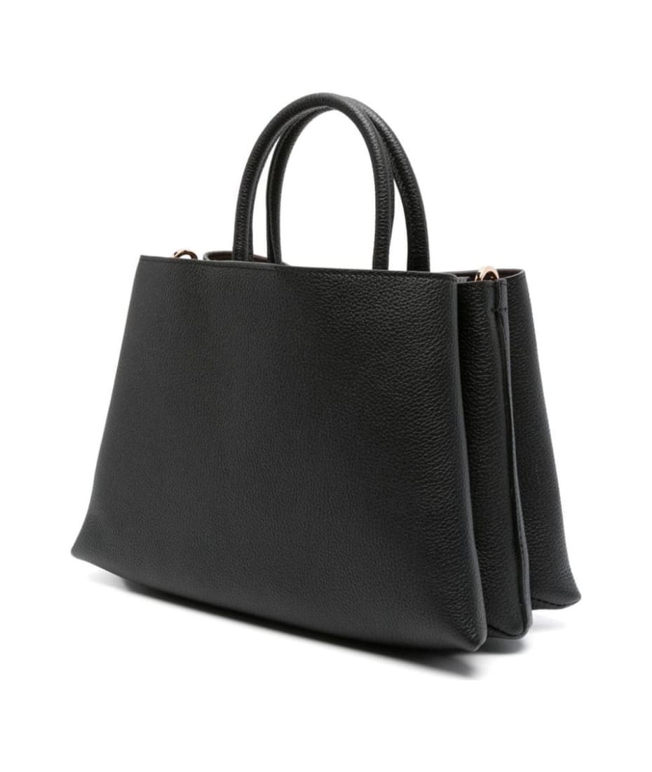 トートバッグ TOD'S Black Tote Bag with T Timeless Charm in Leather Woman Woman BLACK T Timeless Shopping Bag in Leather Medium