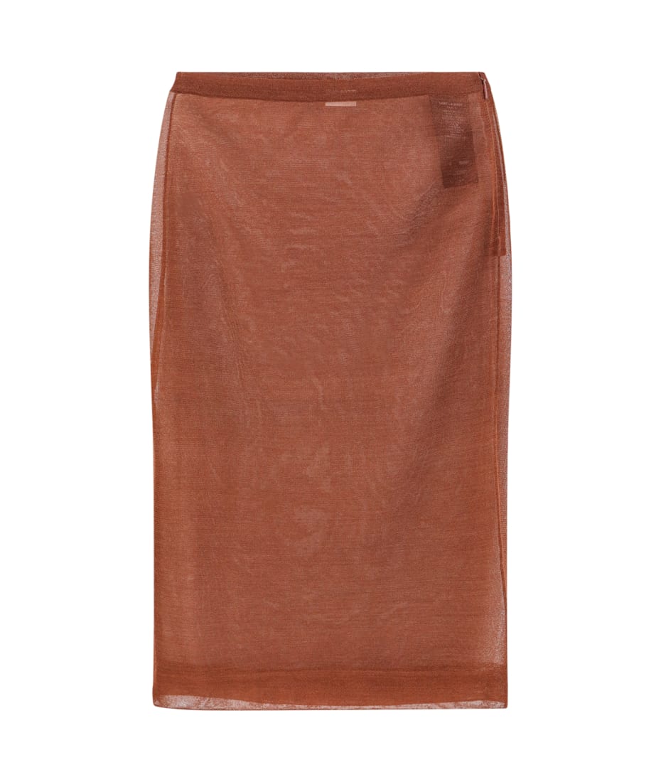 スカート SAINT LAURENT Women Skirts 820312Y3A992498 Brown Saint Laurent Pencil Skirt in Dark Brown | FWRD