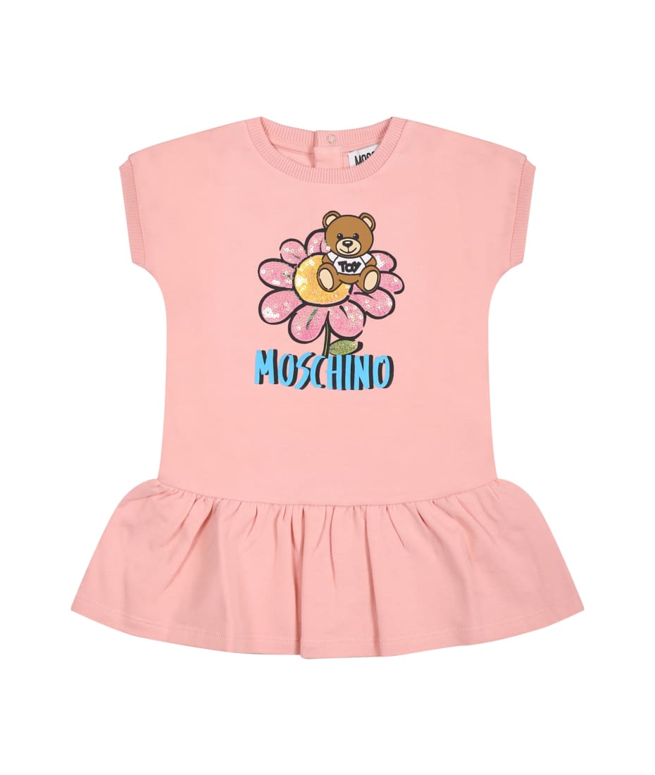 Moschino Girl Dress Flower Bear 2021ss