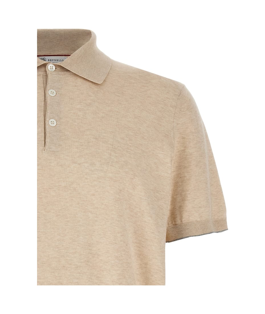 Brunello Cucinelli Cotton Polo Shirt - Beige
