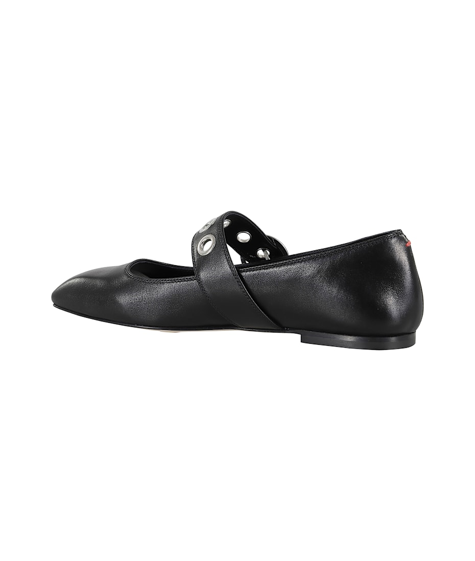 スニーカー AEYDE Women Sneakers UMA EYELET NAPPA LEATHER Black Uma Eyelet Leather Mary-Janes Flats – Aeyde