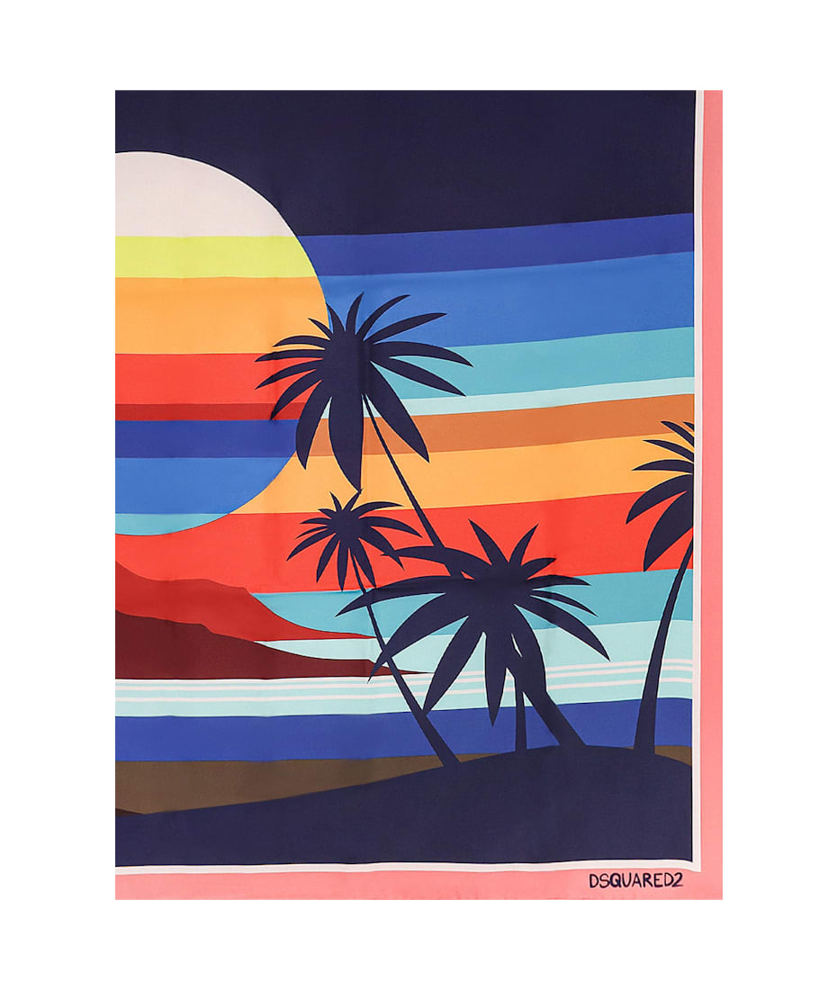 【関税&送料込】Dsquared2 Summer Lovers Multicolor Silk Foul Dsquared2 Summer Lovers Multicolor Silk Foulard | italist