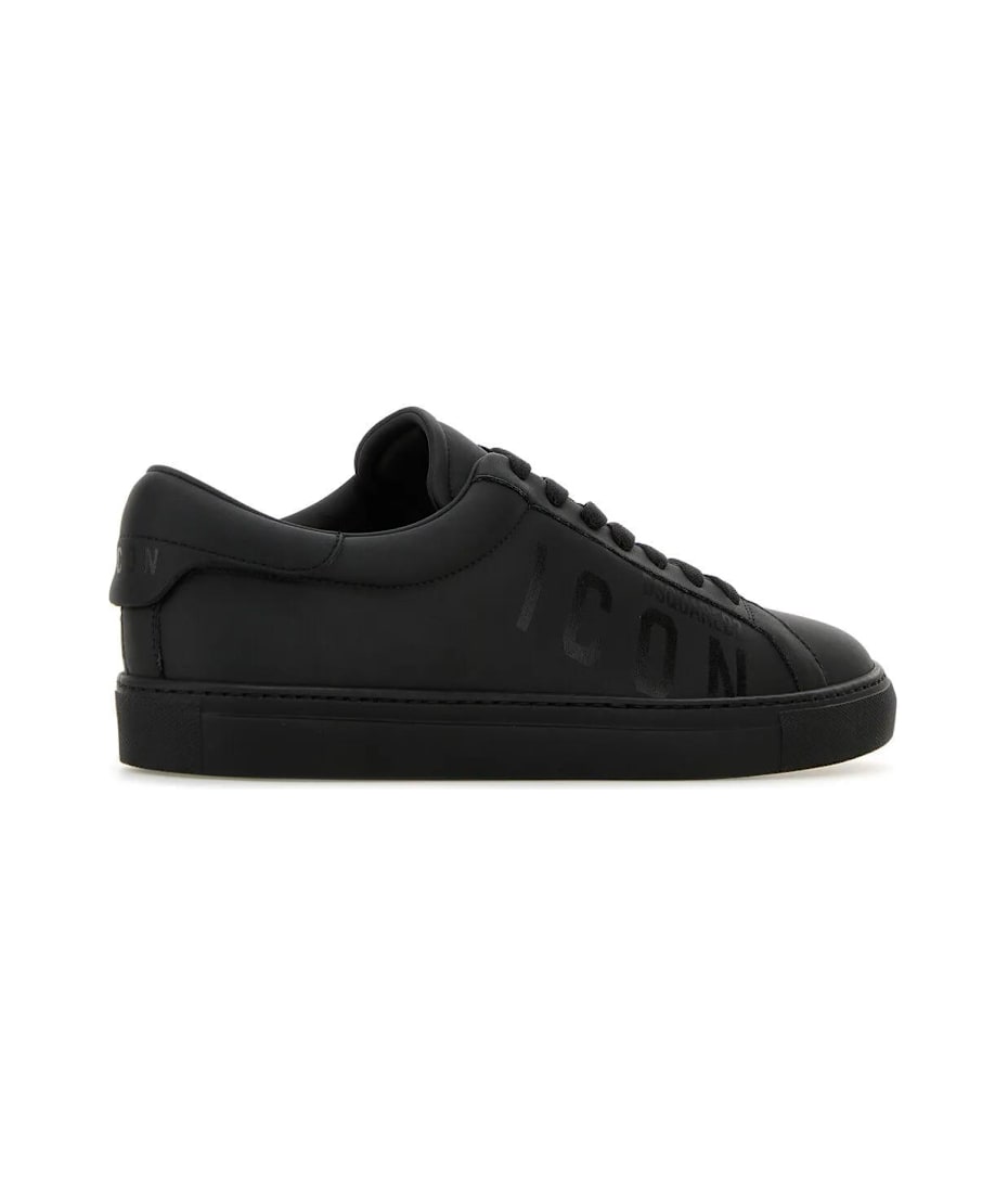 スニーカー D SQUARED2 Leather sneakers 'Cassetta' black Dsquared2 Black Leather Cassetta Sneakers | italist, ALWAYS