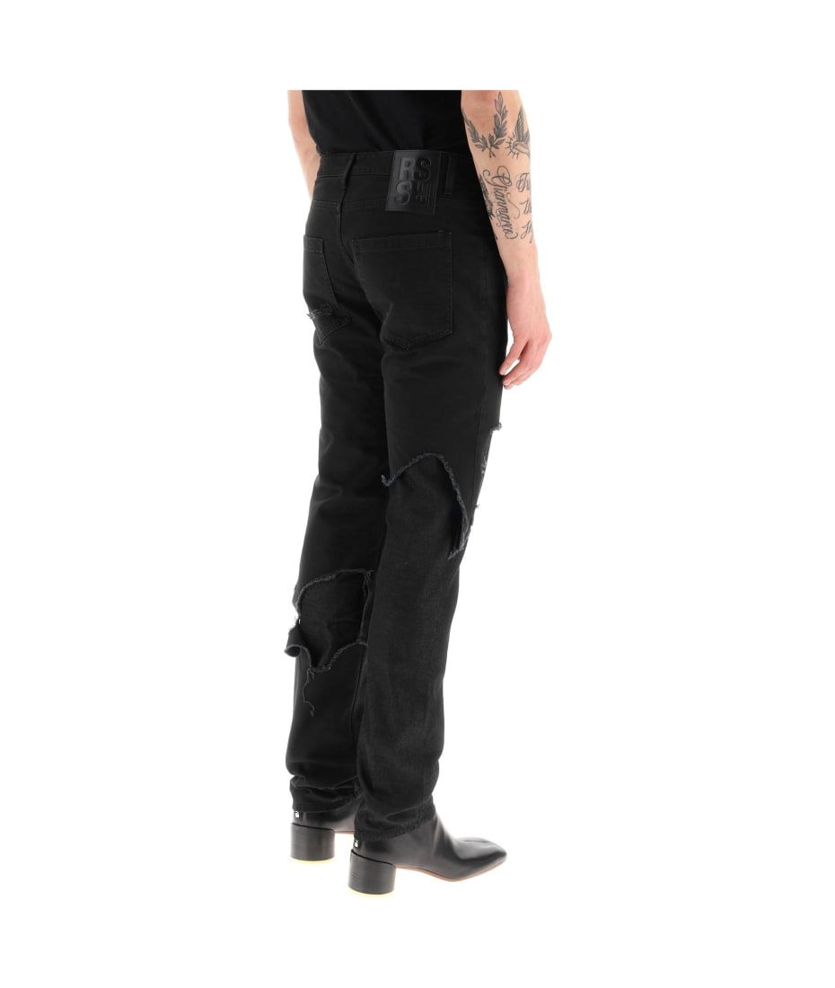 Raf Simons Double-layered Destroyed Jeans | italist, ALWAYS LIKE