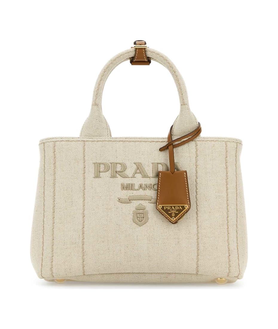 【関税&送料込】Prada Sand Canvas Medium Shopping Bag Prada Sand Canvas Shopping Bag | italist