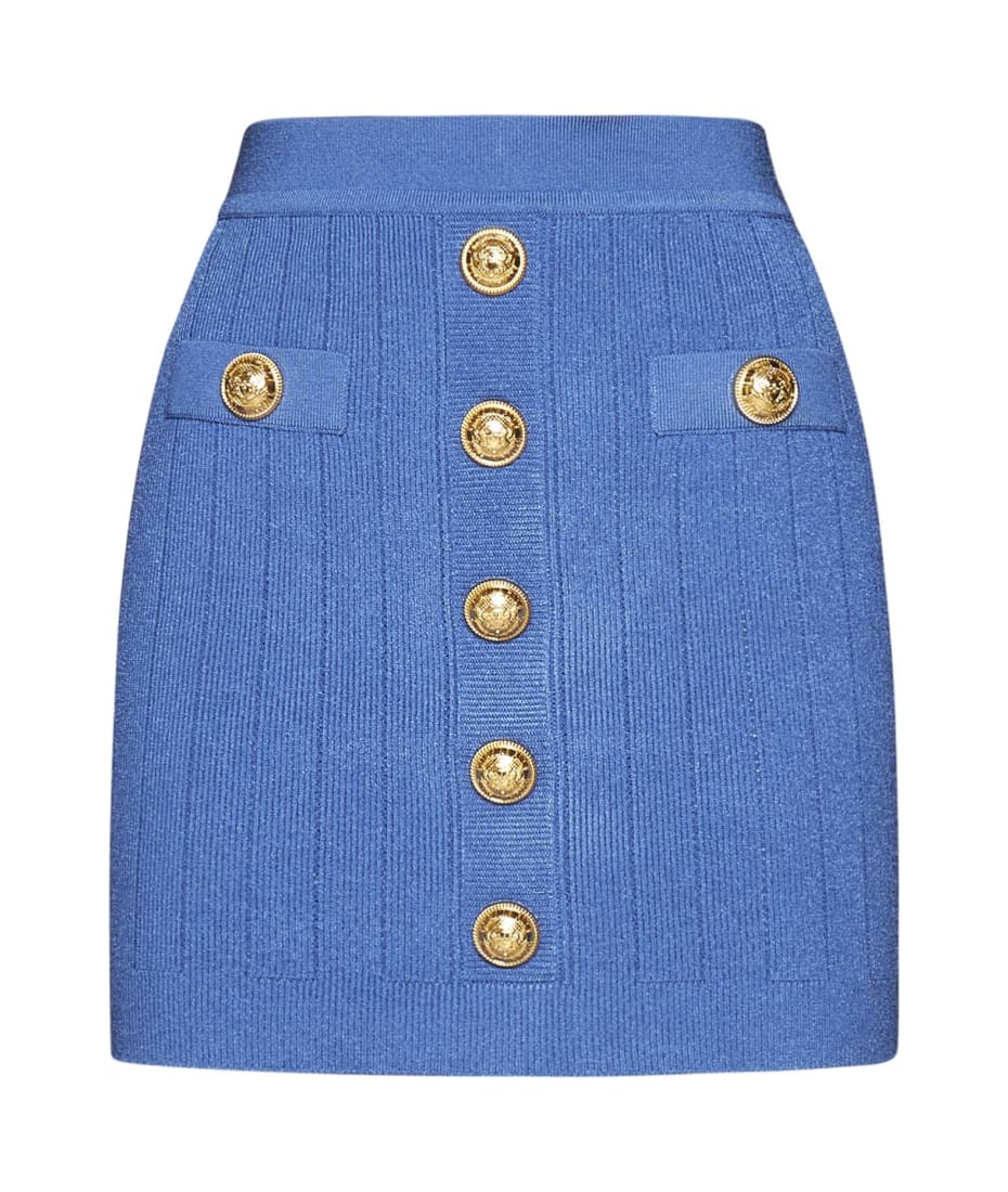 【関税込み】balmain Logo button skirt Balmain Logo Button Knit Skirt | italist