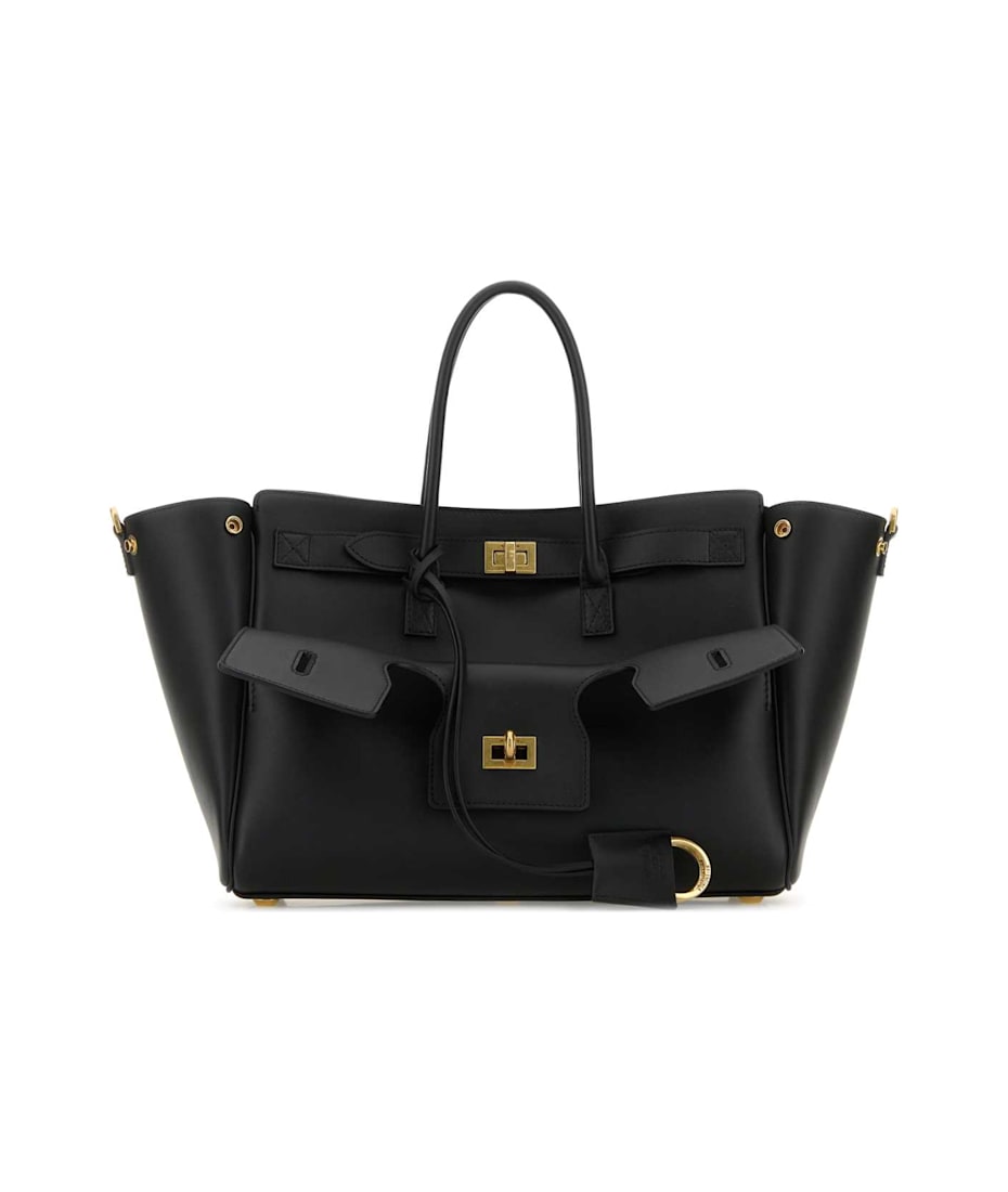 Balenciaga Black Leather Small Carry All Bel Air Shopping