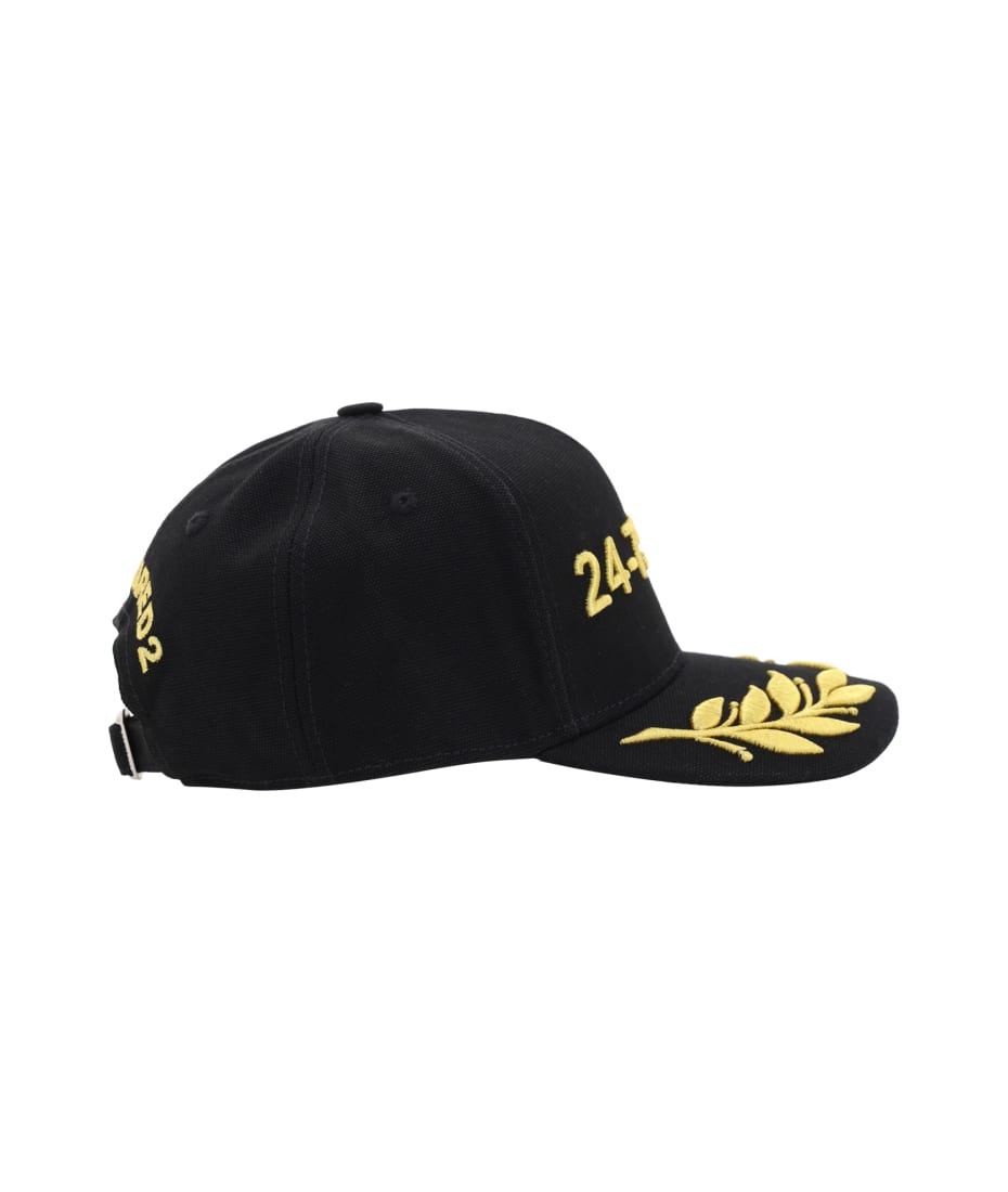 Dsquared2 D2 Monogram Cotton Bucket Hat In Yellow