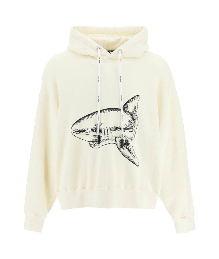 Vetements Inside-Out Shark Hoodie Ecru Size Medium Unisex Sweatshirt