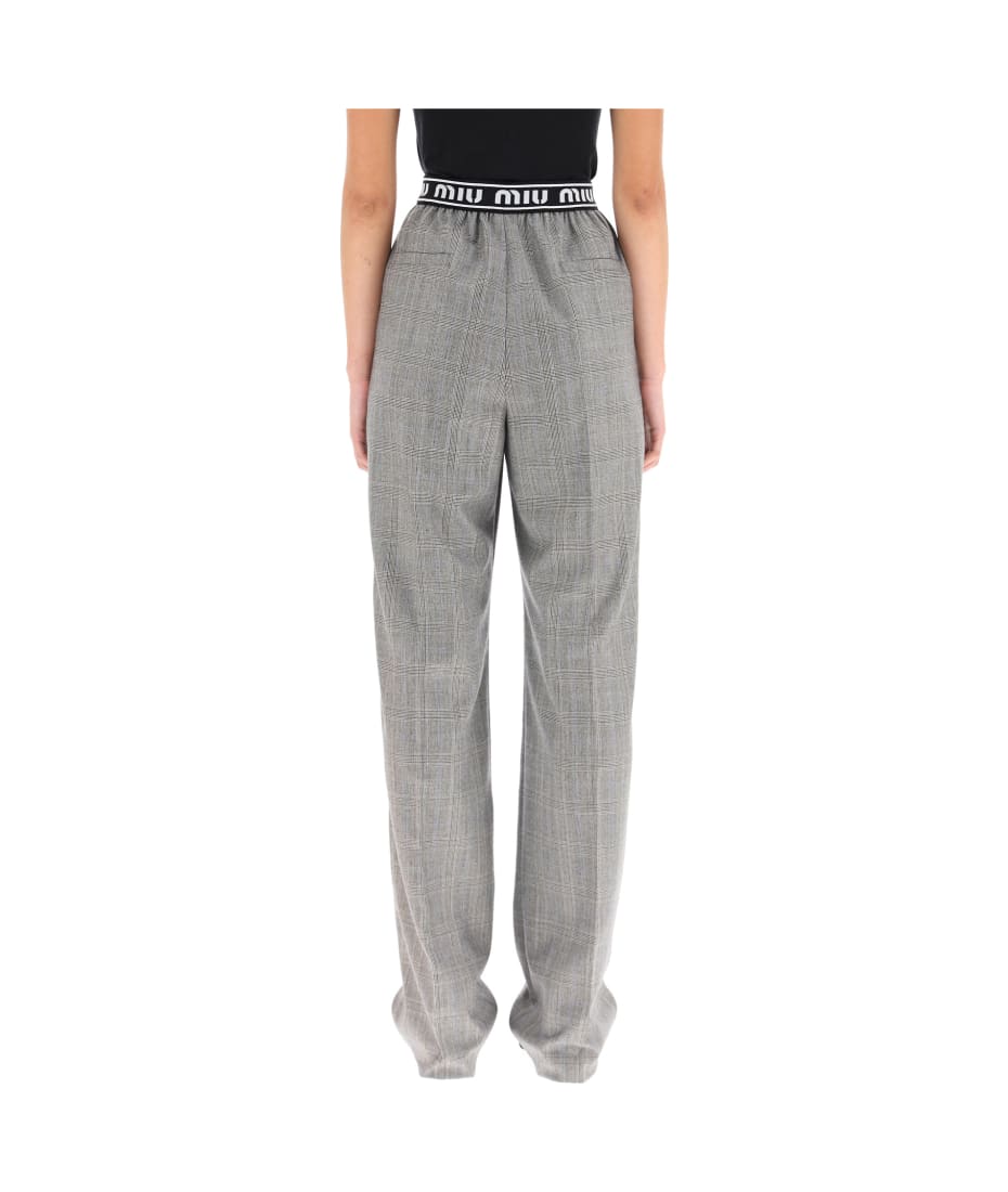 24ss miumiu check wide slacks ミウミウ 24ss miumiu check wide slacks ミウミウ