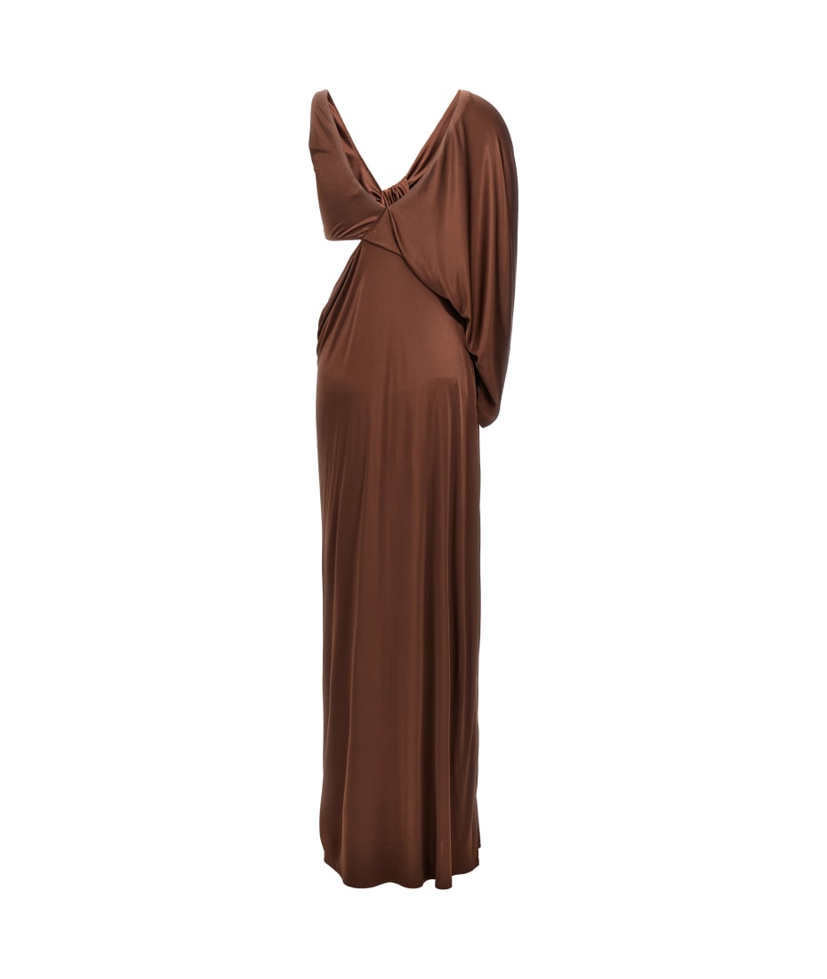 Atlein Draped Dress - Brown