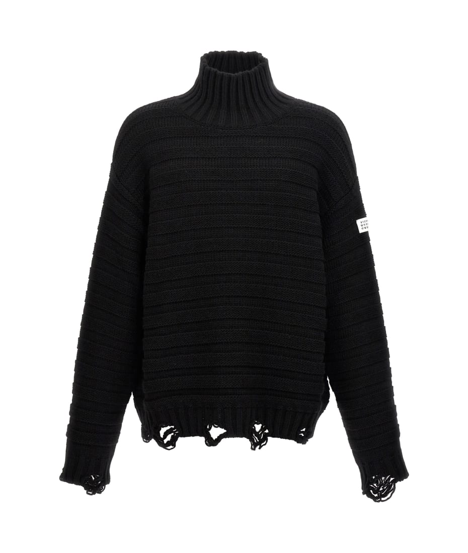 【送料&関税込】MM6 Maison Margiela Destroyed Sweater MM6 Maison Margiela Orange Destroyed sweater for Men Online