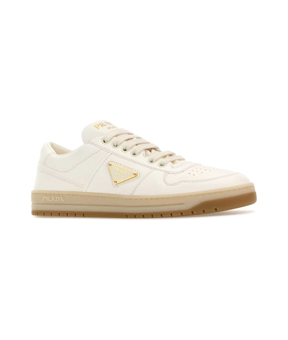 【関税&送料込】Prada Ivory Nappa Leather Downtown Sneakers Ivory Downtown nappa leather sneakers | PRADA