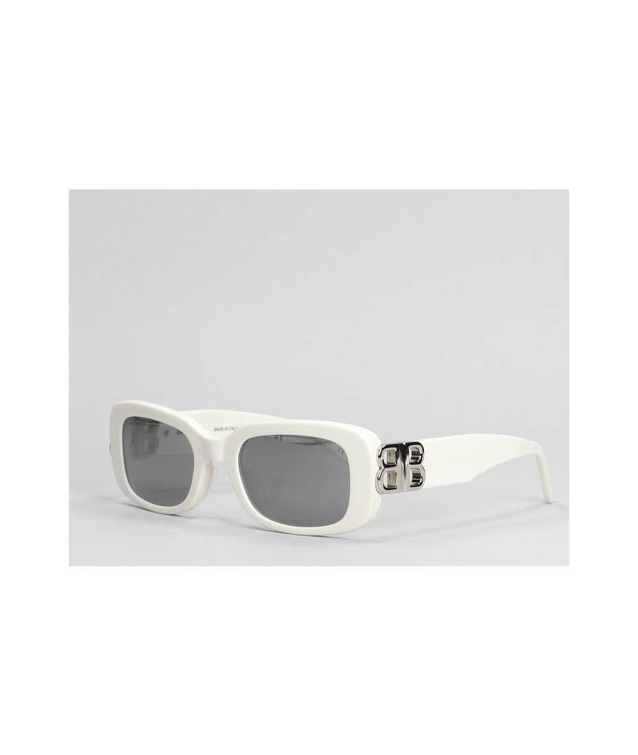 サングラス BALENCIAGA White acetate sunglasses (751432T0007 9000) Balenciaga Eyewear Dyn Sq 2.0 Sunglasses In White Acetate
