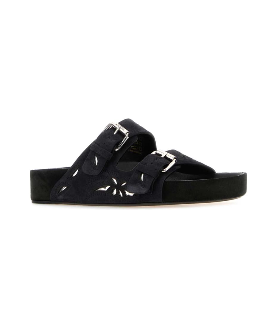 【関税&送料込】Isabel Marant Black Suede Lennyo Slippers Isabel Marant Black Suede Lennyo Slippers | italist, ALWAYS