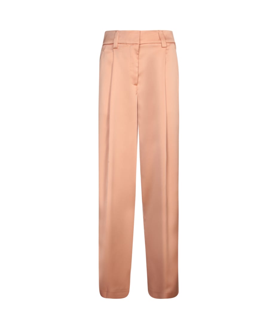 パンツ GENNY Women Straight Pants 78AAA109 N0071 493 Beige Genny Nude Satin Baggy Pants | italist