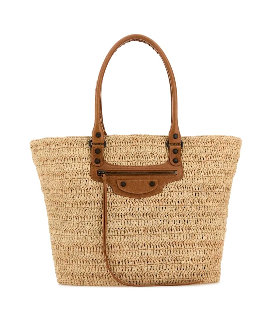BALENCIAGA Le Cagole raffia bag cityシティ Balenciaga Le Cagole Medium raffia tote bag Balenciaga