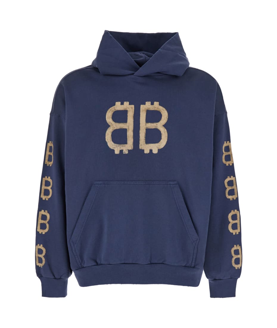 Balenciaga Blue Hoodie With Crypto Artwork In Curly Fleece Man | italist,  ALWAYS LIKE A SALE