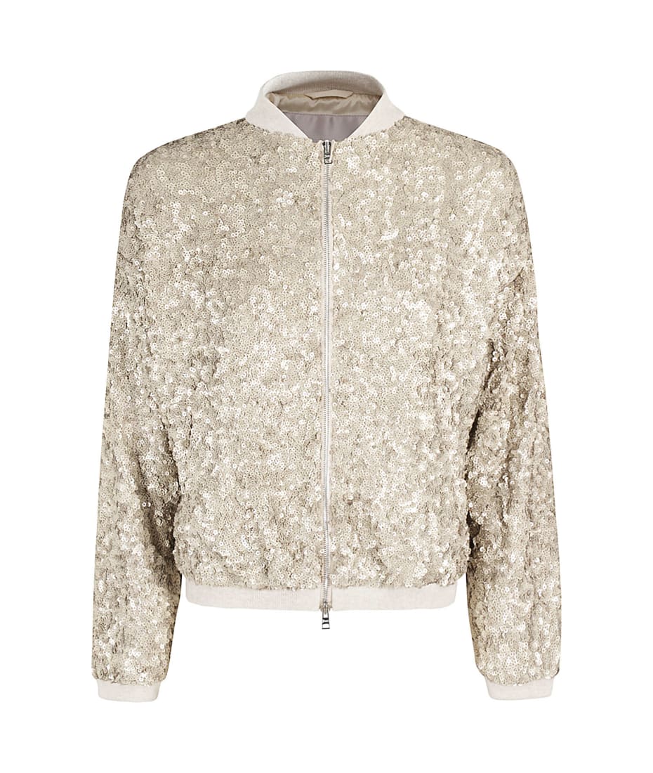 ブルゾン HERNO FW24 Bomber jacket with sequins (GI00027DR 2035) Herno sequin-embellished Bomber Jacket | Gold | FARFETCH
