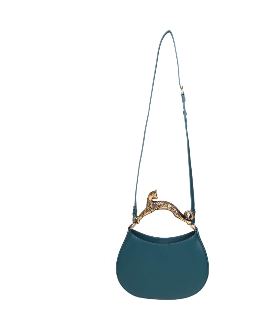 Metallic Leather Nano Hobo Cat Bag