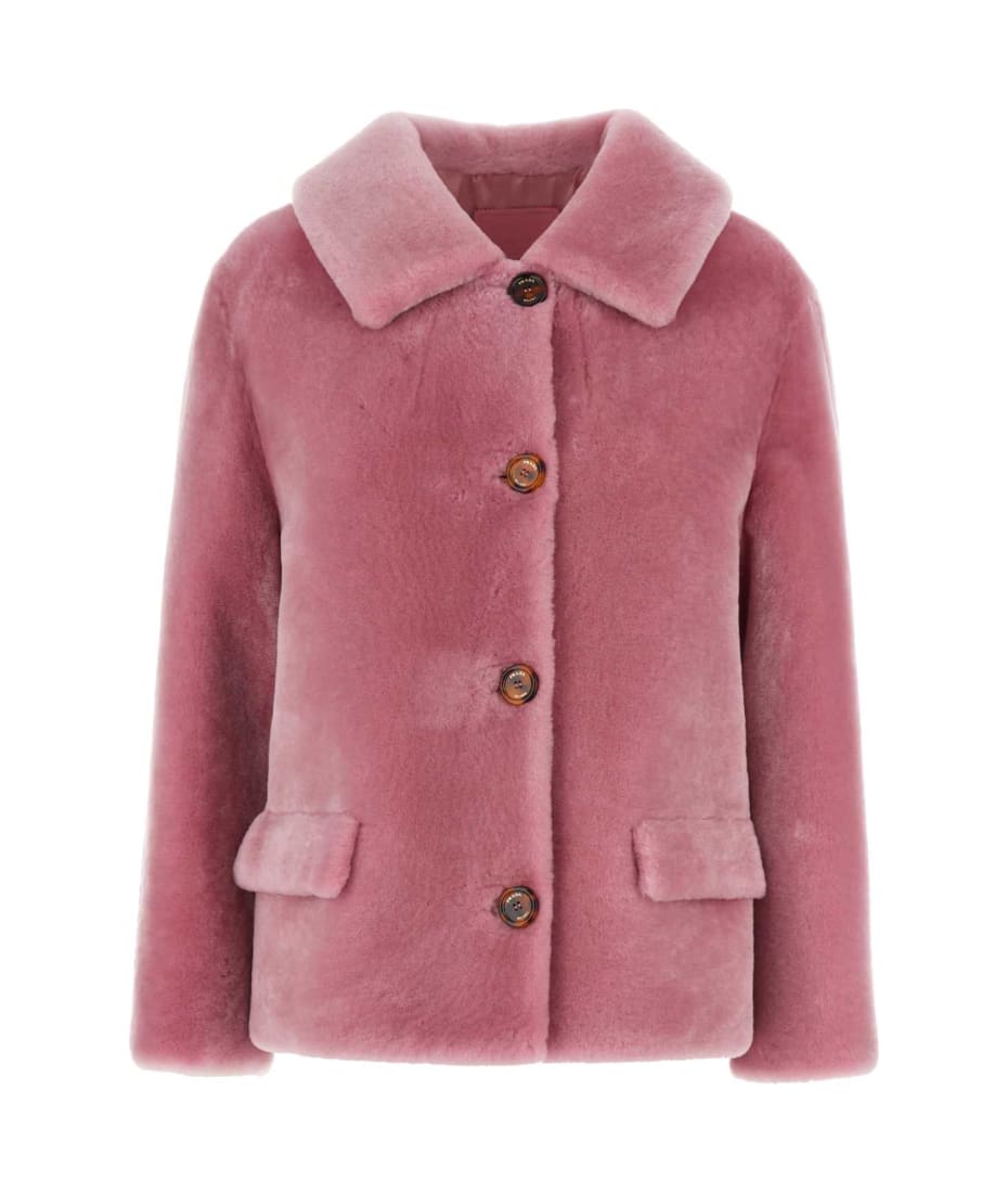 ムートン・ファーコート PRADA FUR COAT (594071XM8 F0009) ムートン PRADA(プラダ) ムートン・ファーコート(レディース
