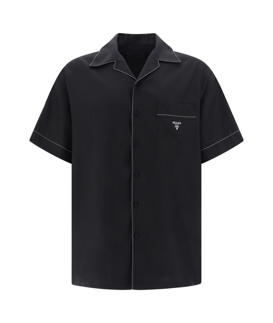 Tシャツ・カットソー PRADA SS25 Black silk shirt (SC737SOOO10HX F0002) Prada Silk Shirt | italist